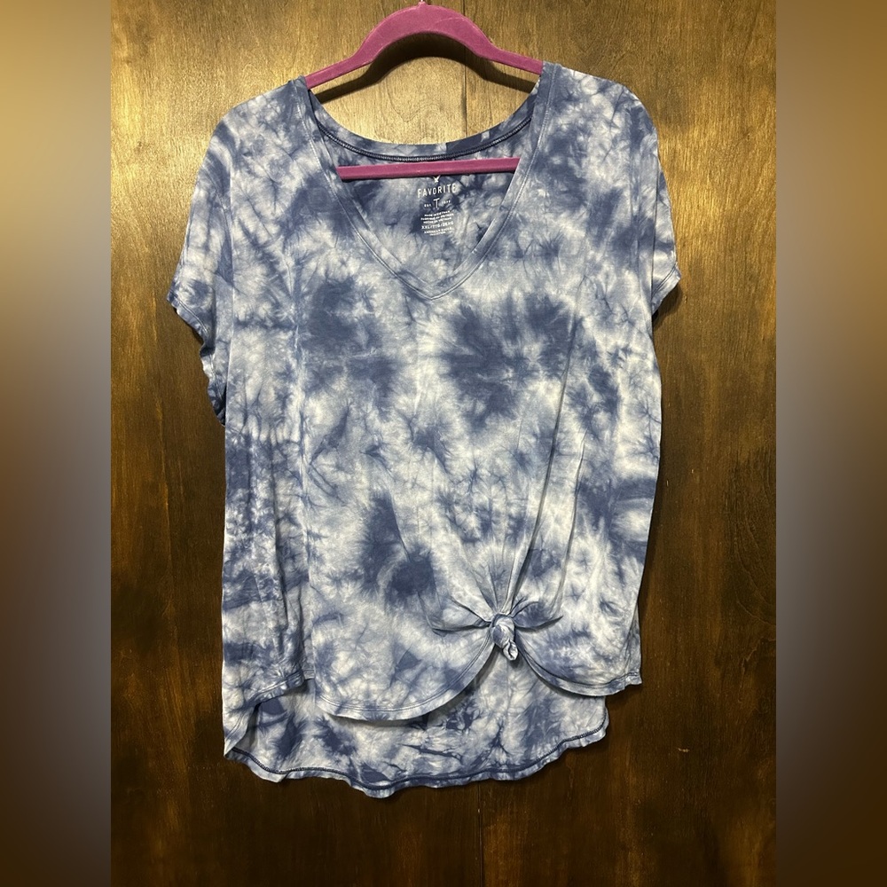 American Eagle Oversized Soft & Sexy Tie-Dye V-Neck T-Shirt